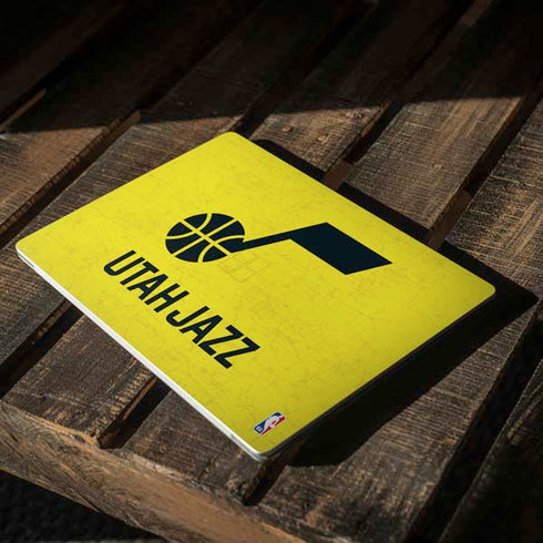 NBA Utah Jazz Yellow Texture Surface Laptop 2 Skin